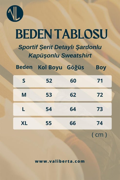 Sweat-shirt à capuche en molleton avec détails de bandes sportive - Justyol