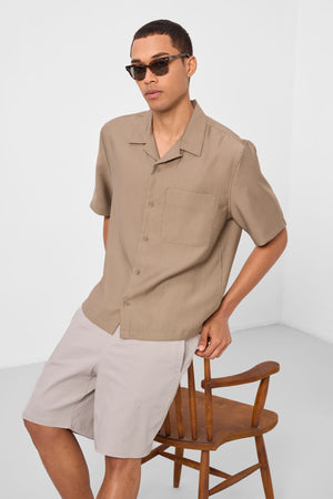 standart fit dokuma hafif esnek chino erkek şort - 81292 - Justyol