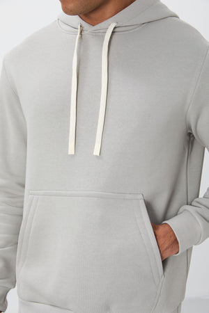 pamuklu kalin içi tüylü yumuşak dokulu comfort fit nakişli erkek sweatshirt - 88419 - Justyol