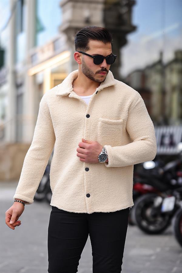 Tek Cepli Çıtçıtlı Peluş Ceket