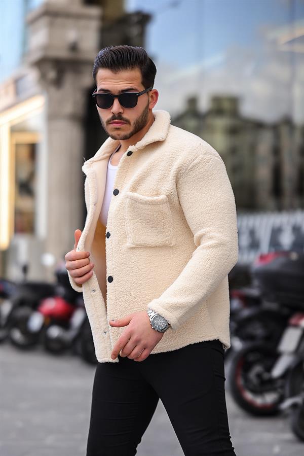 Tek Cepli Çıtçıtlı Peluş Ceket