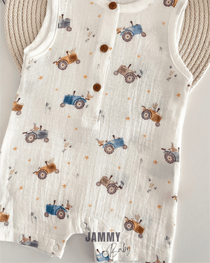 tractor basic sleeveless muslin jumpsuit - Justyol