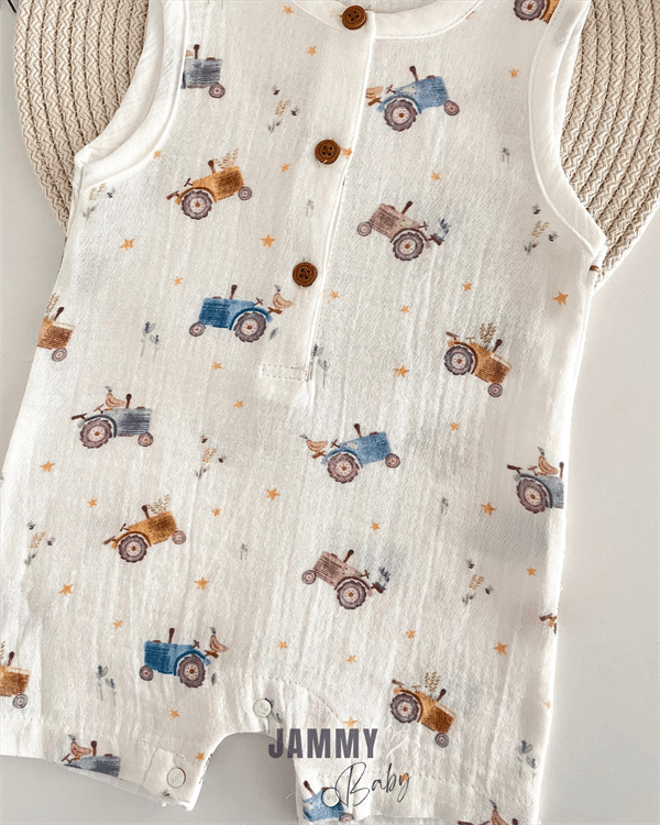 tractor basic sleeveless muslin jumpsuit - Justyol