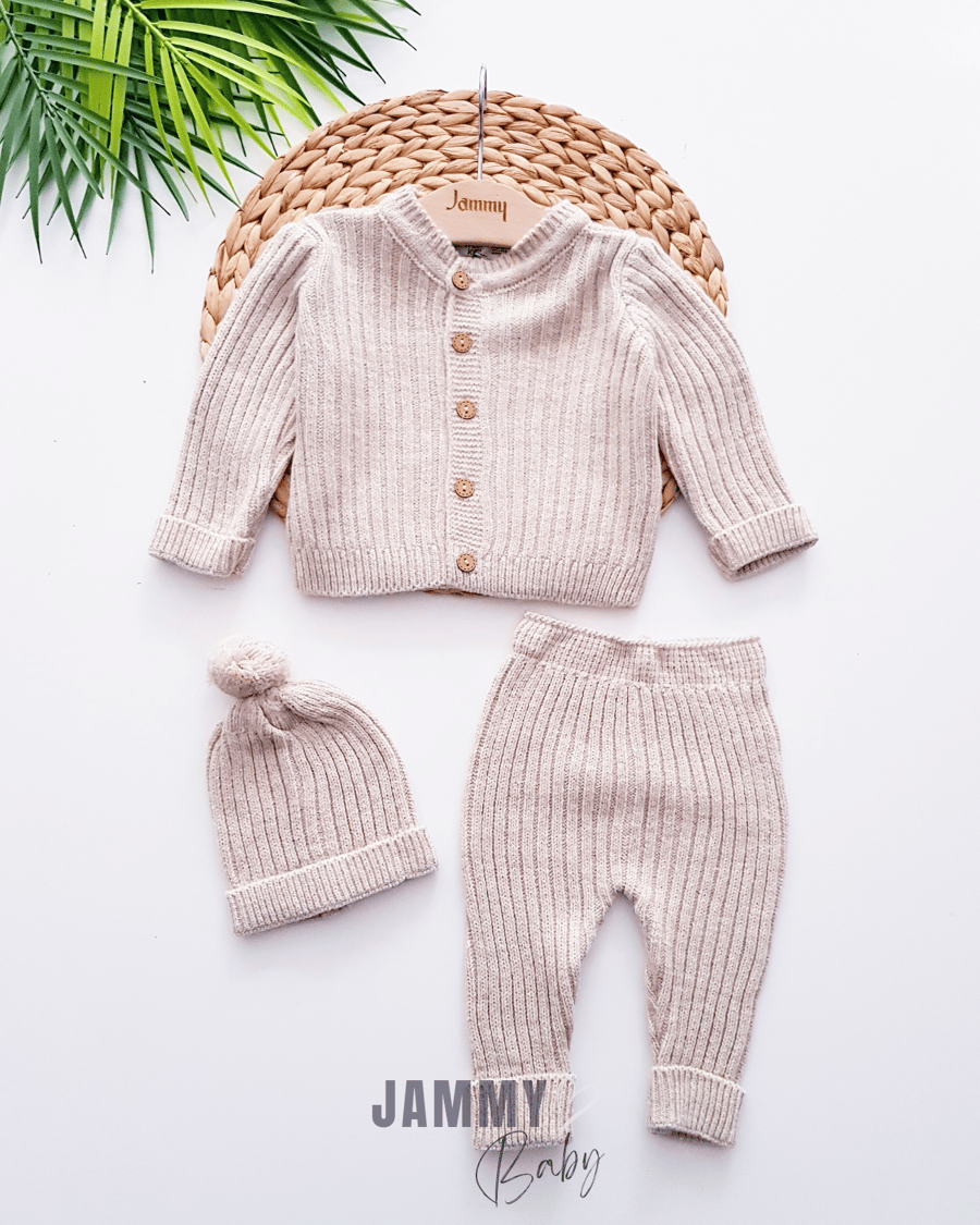 Triko Hırkalı Unisex Şapkalı Takım - Justyol