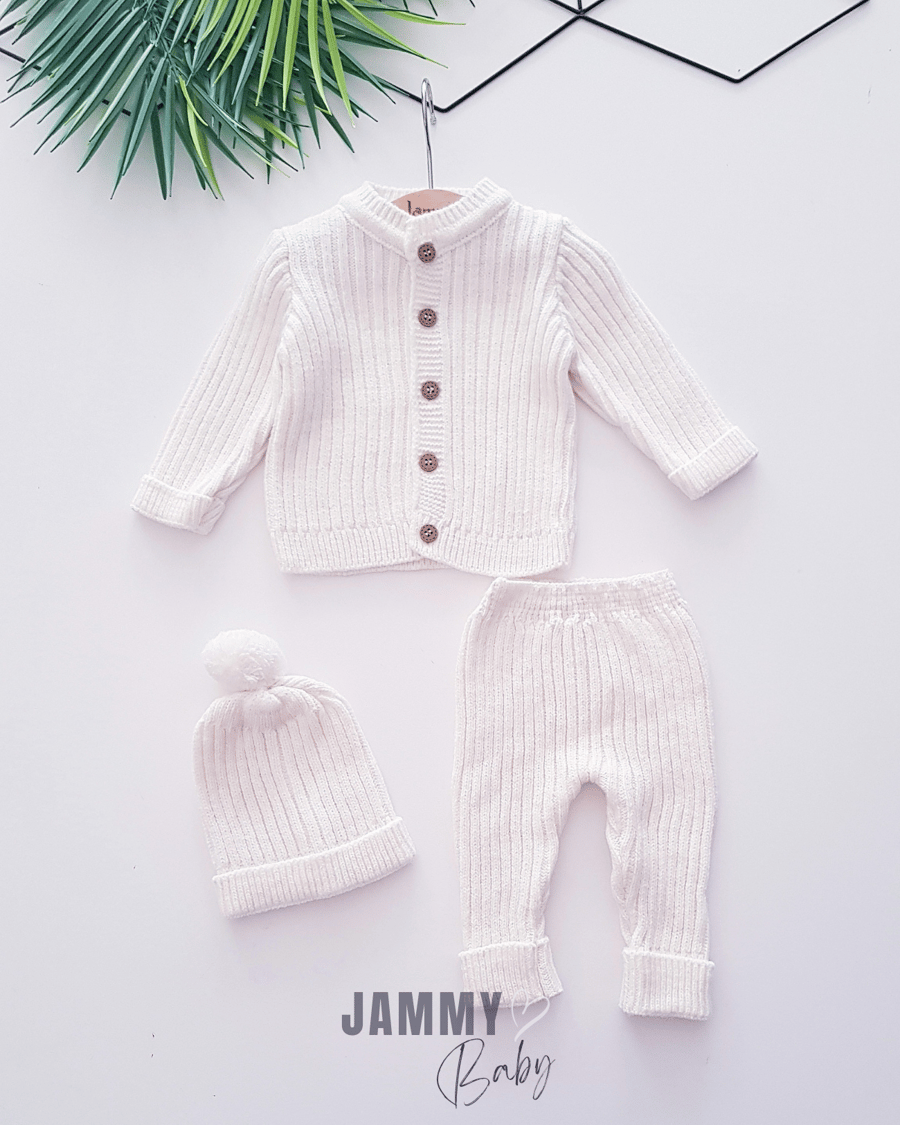 Triko Hırkalı Unisex Şapkalı Takım - Justyol