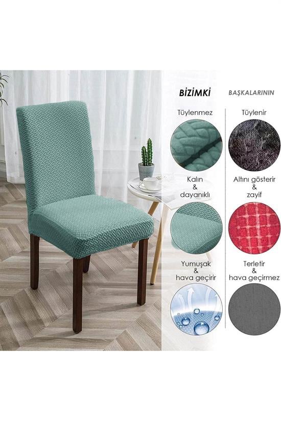 tuğla desen sandalye kilifi yikanabilir likrali esnek lastikli sandalye örtüsü () - Justyol