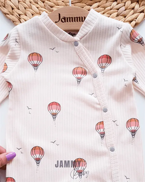 flying balloon ribbed fabric hat jumpsuit set - Justyol