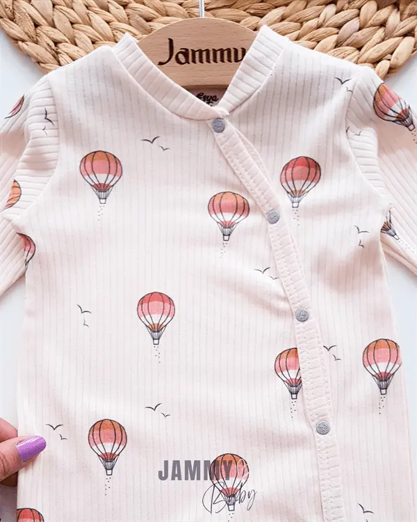 flying balloon ribbed fabric hat jumpsuit set - Justyol