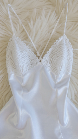 Nightdress 124 -Silky Nightdress with Graceful Lace Embellishment Erotica