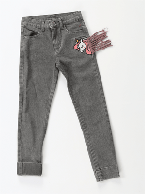 unicorn grey washed kiz jeans - Justyol
