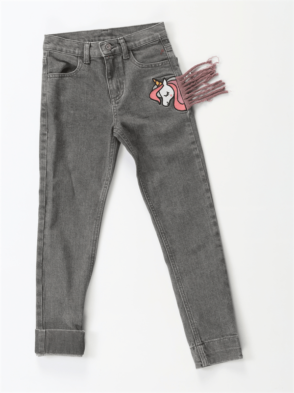 unicorn grey washed kiz jeans - Justyol