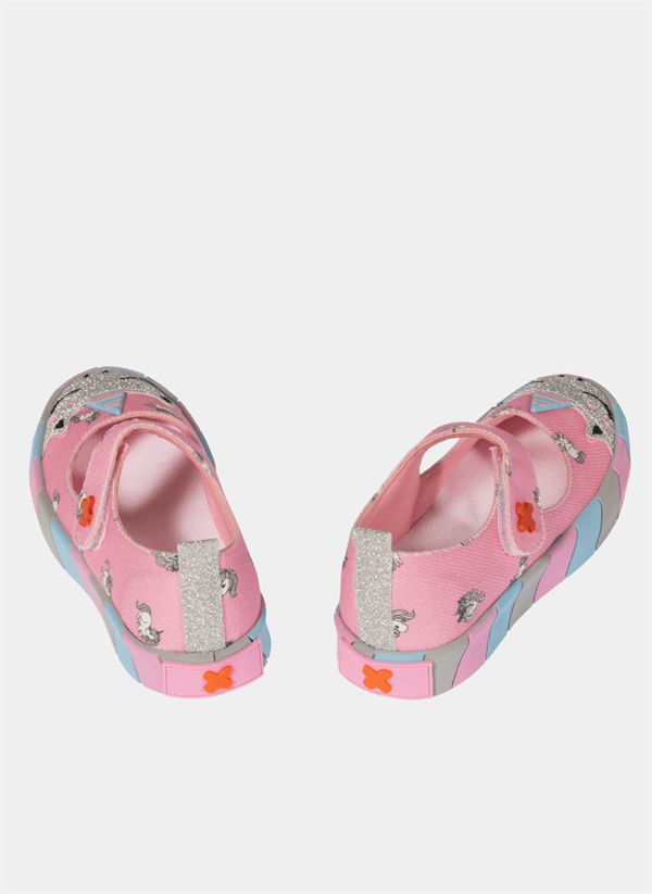 unicorn kanvas 3d baskili kiz çocuk babet - Justyol