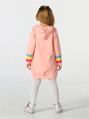 unicorn kollari renkli hoodie kiz çocuk elbise - Justyol