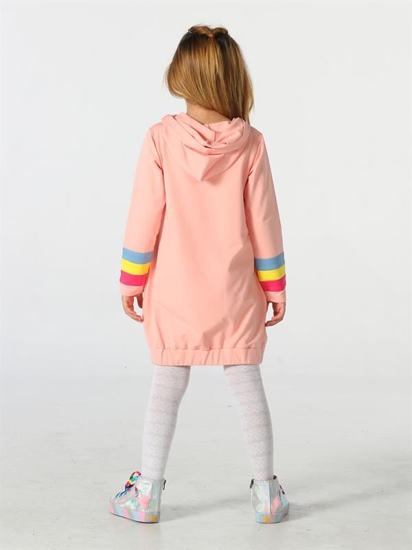 unicorn kollari renkli hoodie kiz çocuk elbise - Justyol