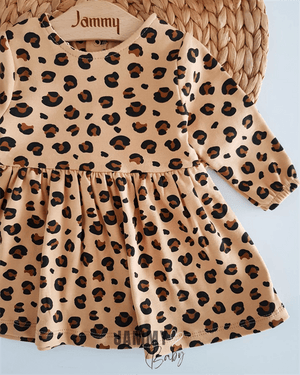 valeria leopard pattern bandana dress set - brown - Justyol
