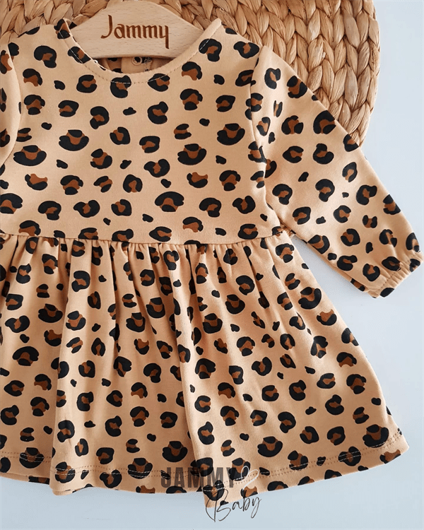 valeria leopard pattern bandana dress set - brown - Justyol