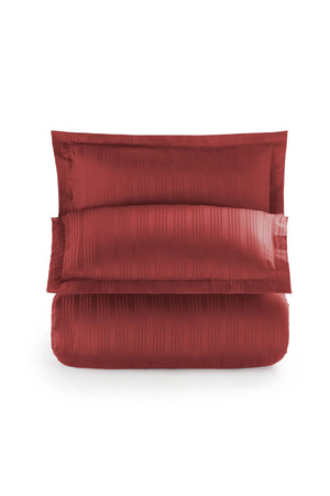Pierre Cardin Çizgili Saten Nevresim Takımı Çift Kişilik Voyage Redberry Pierre Cardin