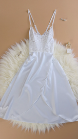 Nightdress 108 -Satin Nightgown with Elegant Lace Finish Erotica