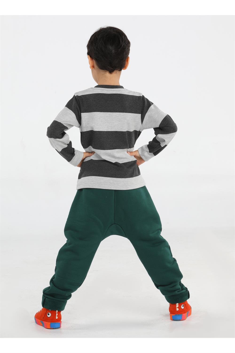 yeşil t - rex cepli baggy pantolon + t-shirt k - Justyol